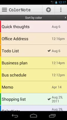 ColorNote Notepad android App screenshot 3